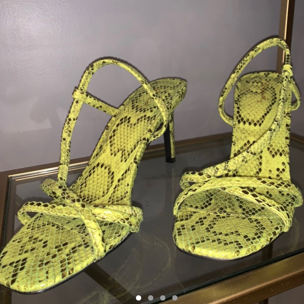 Snake Print strappy kitten heels